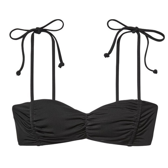 VS Swim Ruched Shine Bralette Bikini Top Black Shimmer XL - Picture 1 of 8